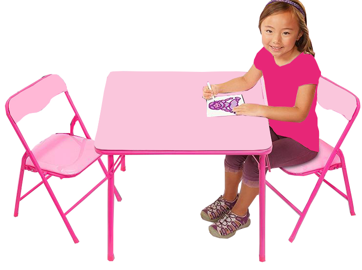 Modern Design Foldable Table and Chair Set for Kids Space-Saving Storage