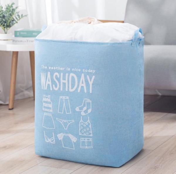 White Kids Baby Cotton Canvas Fabric Storage Bin Dirty Cloth Toys Collecting