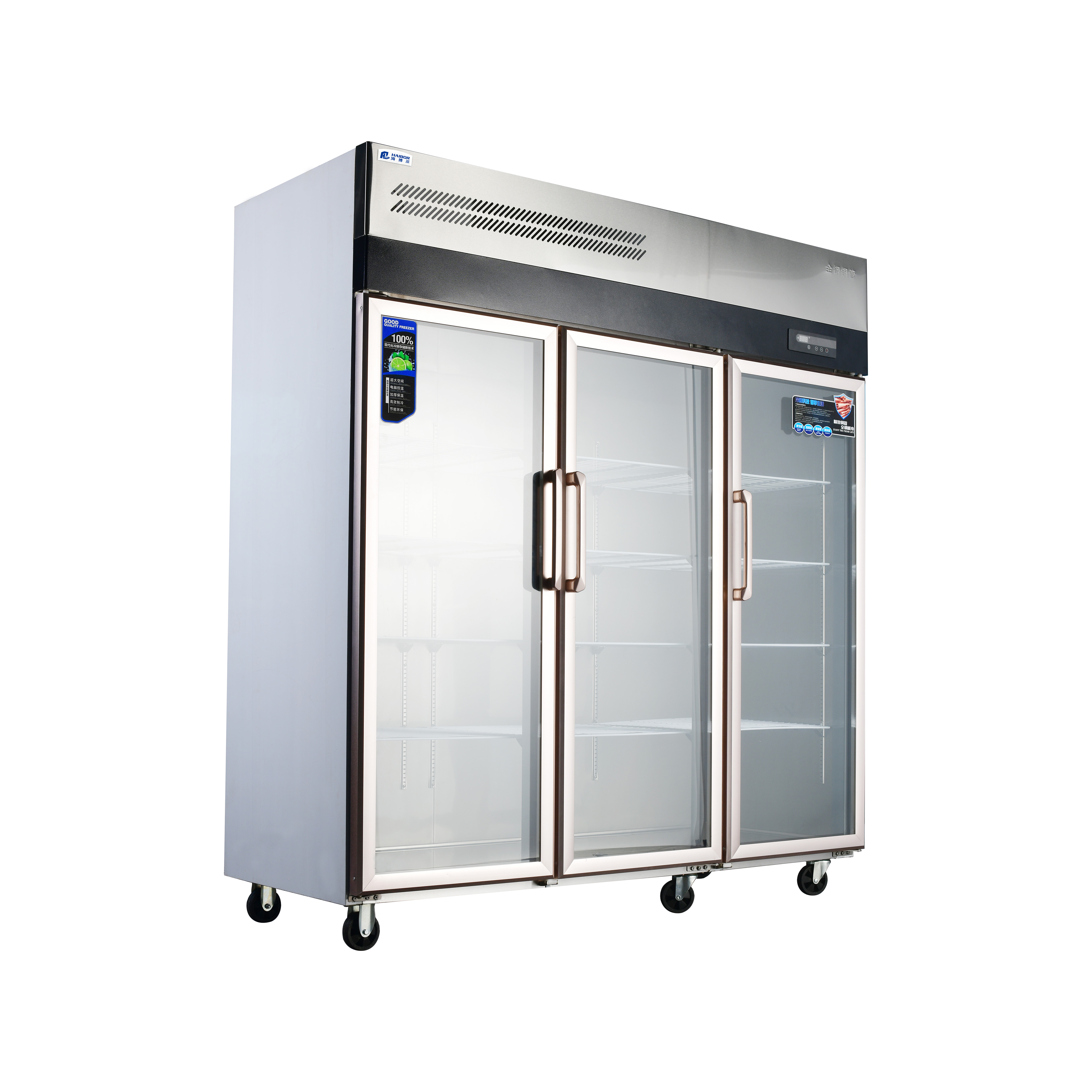 Commercial Vertical Freezer for Kitchen Cooling Large-Capacity Stainless Steel