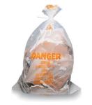 32 x 48 6 Mil Printed Yellow Black Asbestos Bags, factory manufacturing