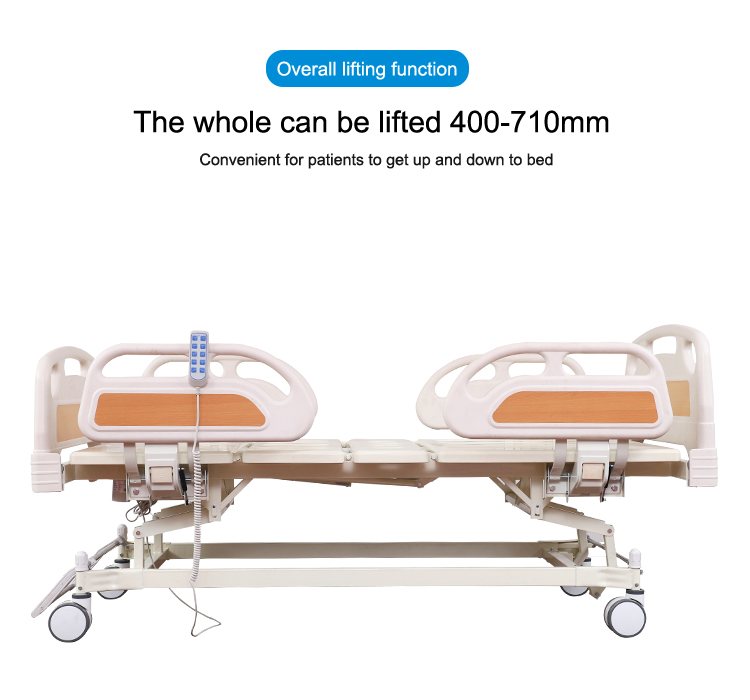 Electric Remote Control Medical Hospital Patient Beds Rustproof Anti Slipping ODM hospital electric bed