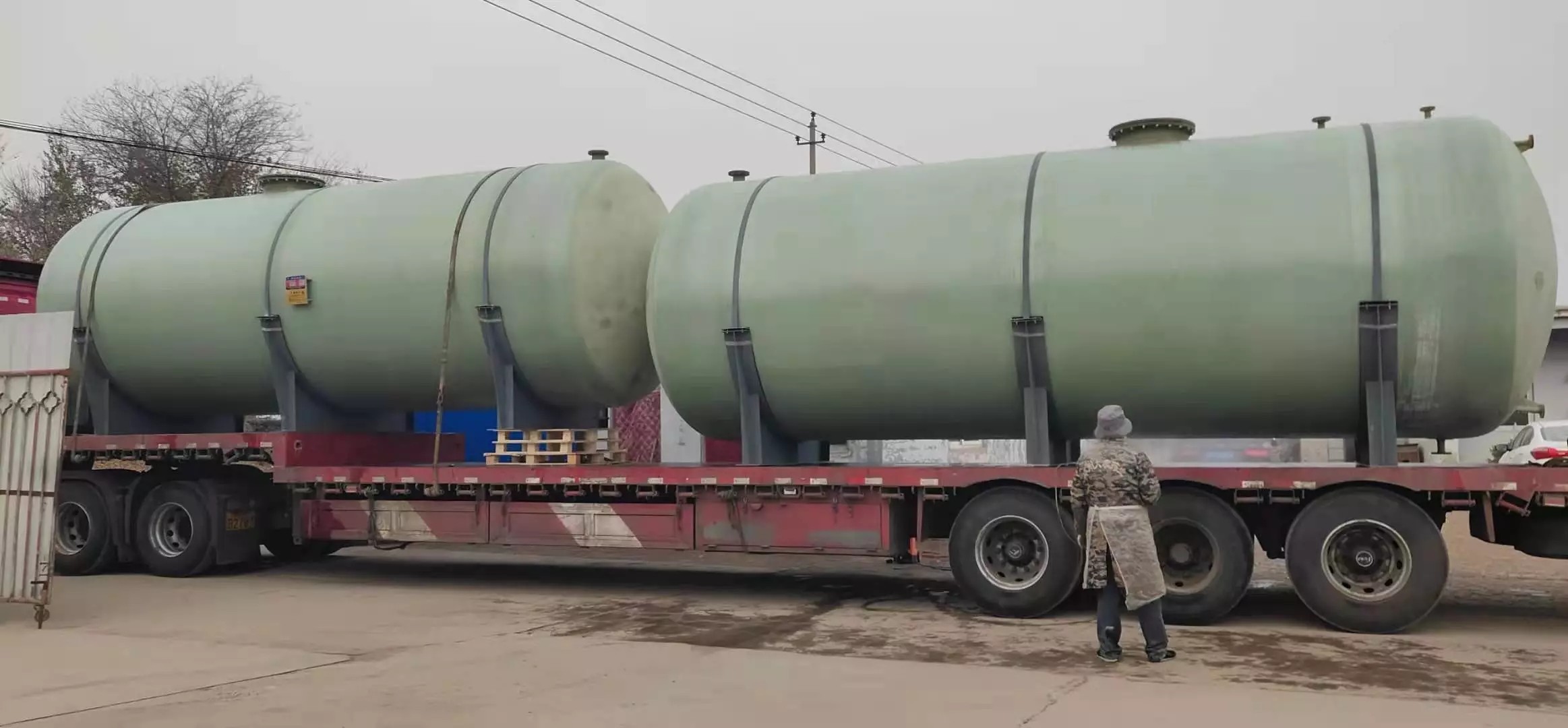 Easy Installation Round FRP Septic Tank Industrial For Chemical Production Line