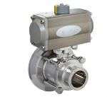 Pneumatic Actuated Sanitary Tank Bottom Ball Valve With Tri-Clamp Ends,