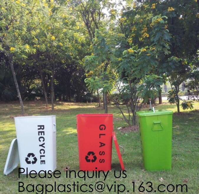 Metal Waste Bin Trash Cans Tin Garbage Bin,Stainless Steel Push Door Garbage Bin/Trash Bin/Tin Can,Kitchen/Home/Househol