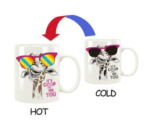 Quality Hot Water Color Changing Fashion Coffee Cups Heat Color Changing Magic Mug wholesale