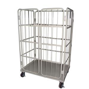 Quality 52KG CE 4 Sided Nesting Mild Steel Roll Cage Trolley wholesale