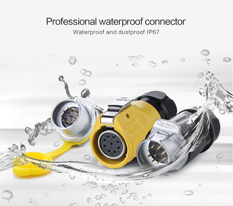LP20 9pin Circular Signal Connector with IP65/IP67 Waterproof PBT Material Auto Connector
