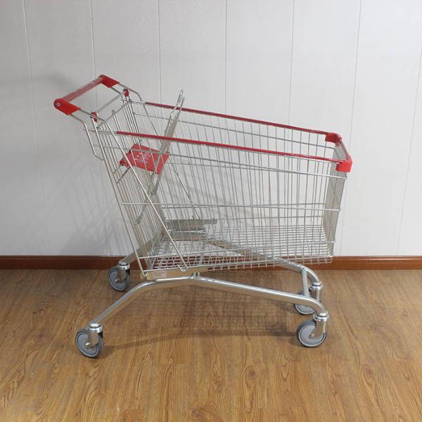 180L General store Galvanized European Market Supermarket Shopping Trolley with