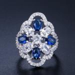 Crystal Rings For Women Circle CZ Ring Fashion Engagement Ring Jewelry Copper