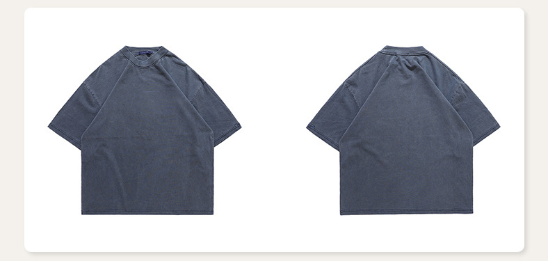Men'S Loose Shoulder T Shirt With Custom Made Designs And Old Printed Design