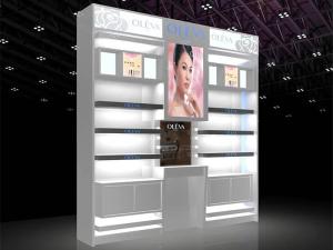 Quality LED Light Cosmetic Display Shelves Cosmetic Store Fixtures With Stoving Varnish Surface wholesale