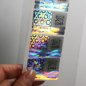 Quality Rainbow Hologram Vial Label , Glossy Surface Holographic Authenticity Stickers wholesale