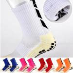 9 Colors Lattice Pattern Long Tube Football Socks for Men Cotton Anti Slip