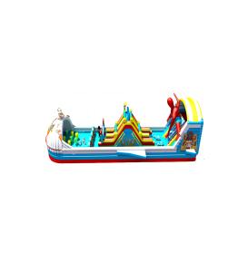 Quality Spider Man Children Fun Park Inflatable Ship Boat Jumping Slide wholesale
