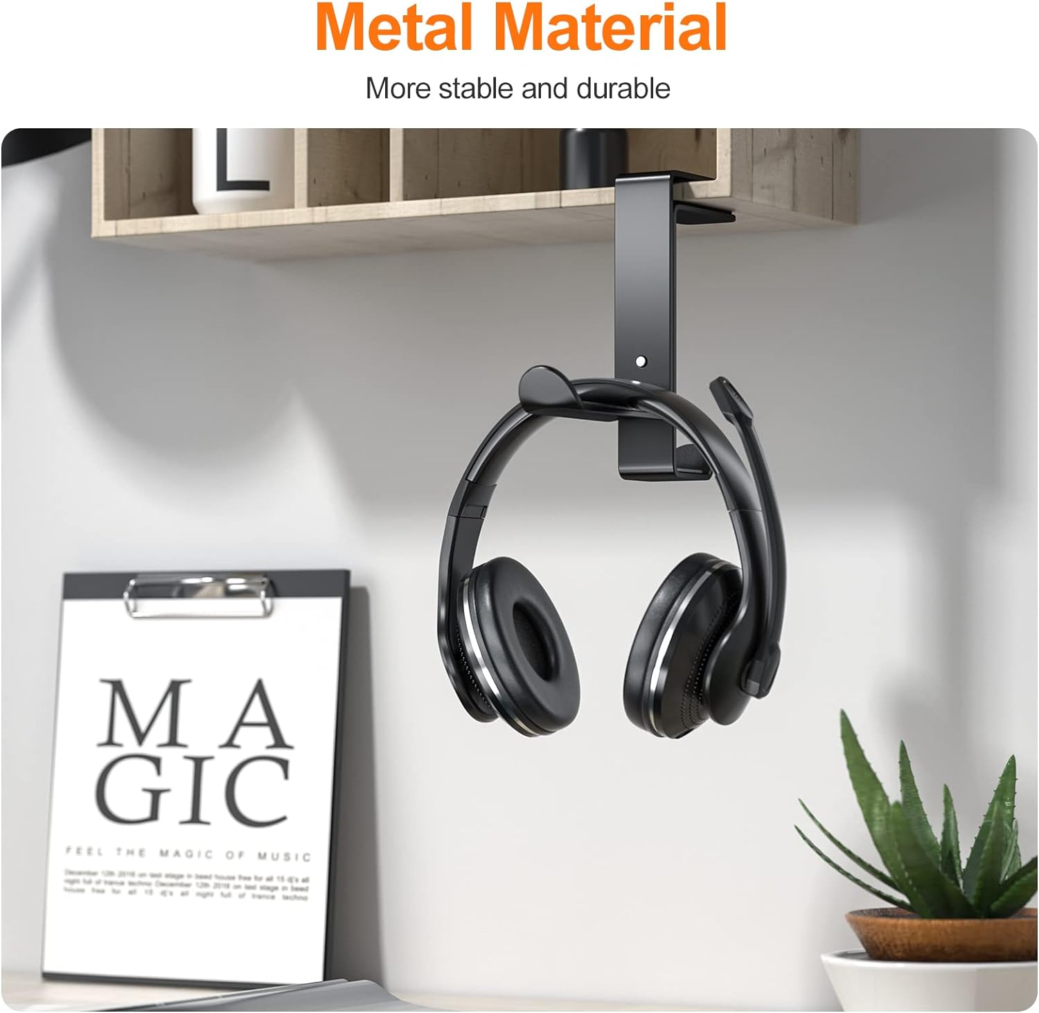 Powder Coated Multifunctional Headphone Stand with Custom Logo and Adjustable Stand