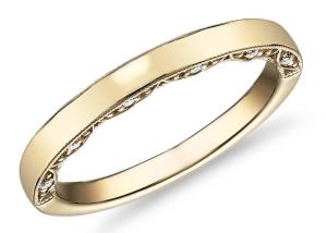 Quality Classic 9K Gold Ring 0.12ct 1.3MM Dimension With Natural Diamond wholesale