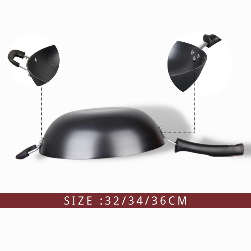Stir Fry Chinese Wok Pan Anti Rust Non Stick Chinese Wok With Lid