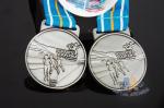 Sports Skiing Event 3D Effect Metal Award Medals With Antique Silver Plating