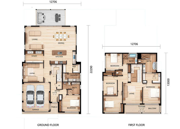 Modern 2 Bedroom Luxury Design Prefabricated Villa Wooden House