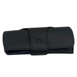 Lightweight Portable Printing Logo Black Leather Eyeglass Case Fashionable Pu