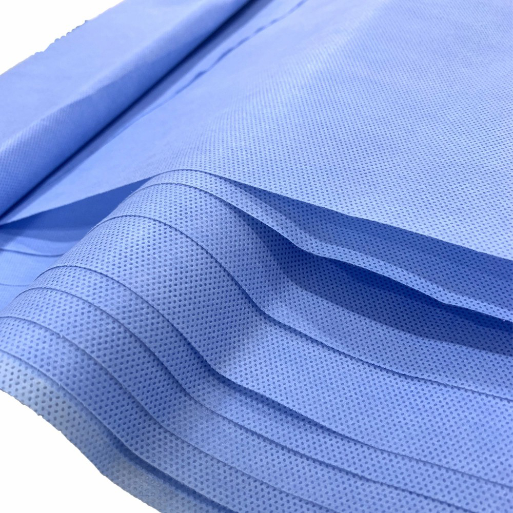 Blue Medical Protective Clothing / Plastic Isolation Gowns Disposable Cpe Suit