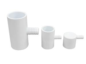 Quality 90 Degree PVC Tee Fittings 1&quot; S x 3/8&quot; Ribbed Barb Ell Adapter wholesale