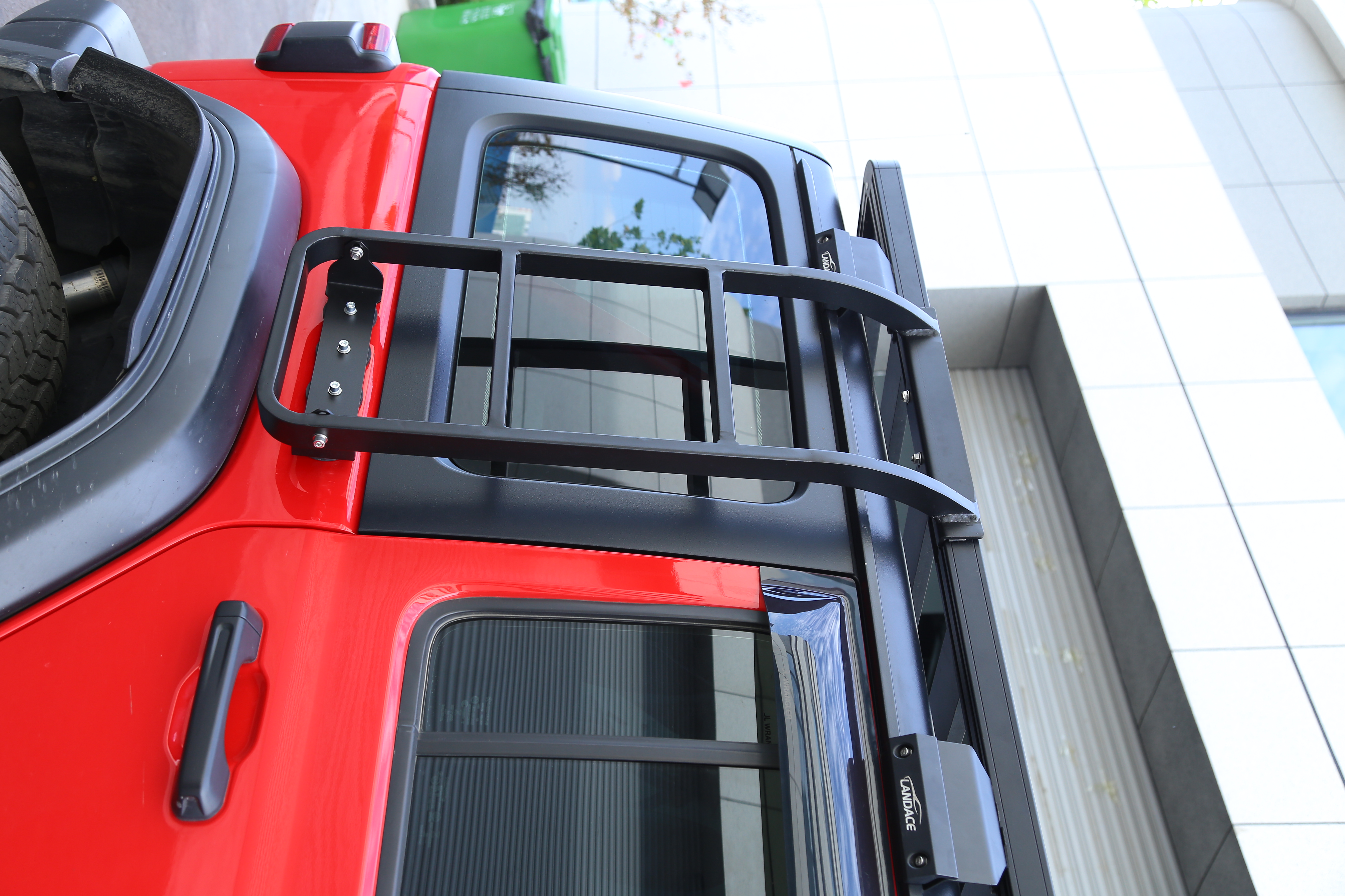 Direct Side Ladder Roof Rack Platform for Jeep Wrangler JL Custom Black Powder Coating