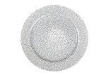13 Inch Aluminium Painting Crystal Glass Plates For Wedding Party