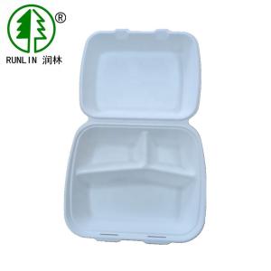 Quality 200 Deg Biodegradable Bagasse Clamshell Box wholesale