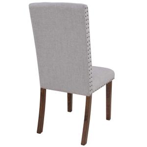 Quality Wood Legs 17.72&quot; L Grey Dining Chairs Set Of 2 / Fabric Dining Room Chairs 27.56lbs wholesale