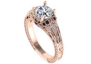 Quality Round Brilliant Cut 18K Rose Gold Ring Illusion Setting Type GIA certificate ODM wholesale