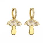 Cute Enamel Gold Plated Drop Earring Mushroom Dangle Earrings