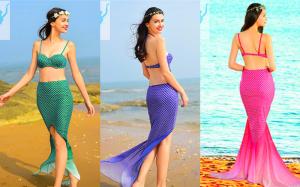 Quality Fish Scales Mermaid Tail Swimsuit , Mermaid Tail Dress 3 Colors 5 Sizes wholesale