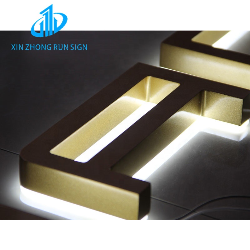 Stainless steel metal Backlit letters shop company custom backlit letters