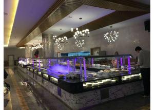 Quality L Shape Commercial Buffet Equipment Aluminum Composite Panel Cabinet Material wholesale