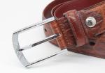 Waist 100cm Crocodile Mens Casual Leather Belt With Zinc Alloy Buckle