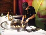 Electromagnetic Semi - Circle Teppanyaki Grill Cooktop Eigh Seats