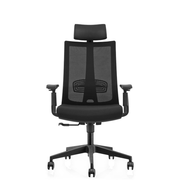 Anti Vibration Black Mesh Desk Chair Modern With Adjustable Lumbar Support