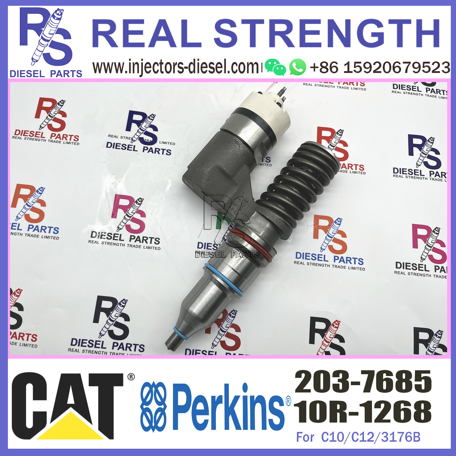 Diesel Engine Fuel Injector Excavator Accessories Diesel Motor Parts 2037685 203-7685 for Caterpillar CAT 16H C-10 C-12