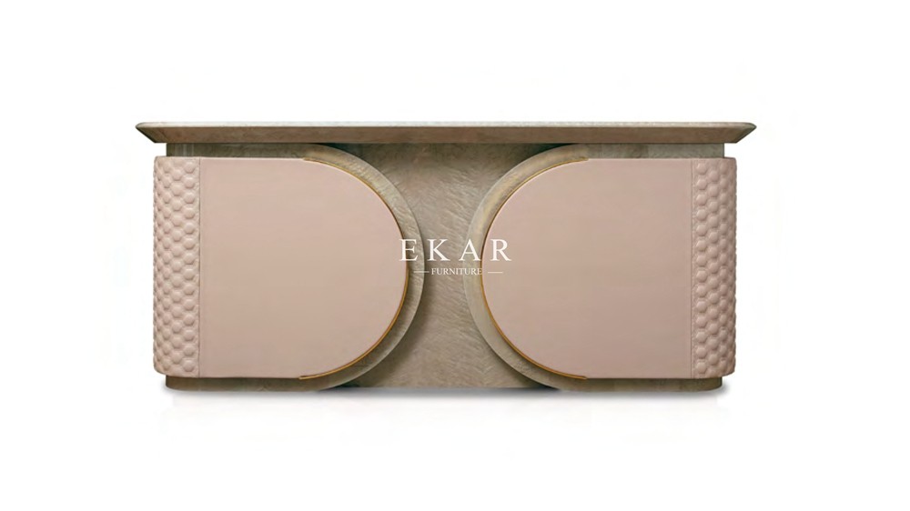 Modern Luxury Pink Executive Wooden Veneer Home Office Desk W002S28