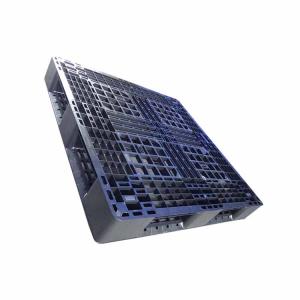 Quality Hygienic Black PE Rackable Plastic Pallets 1100 x 1100 Closed Loop System wholesale