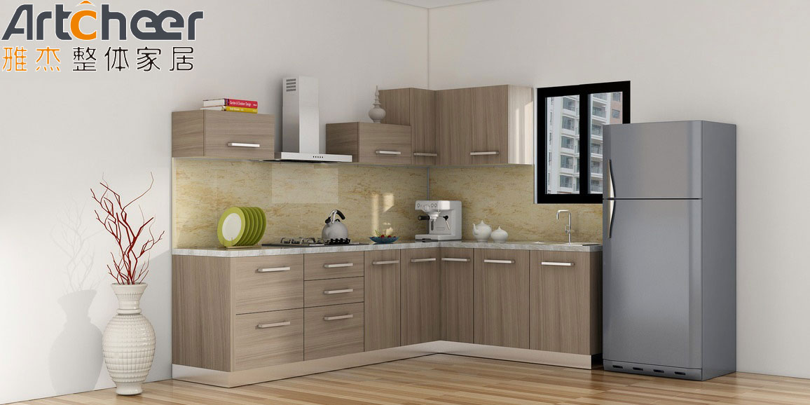 Modern L Shape Kitchen Cabinets in White Gloss Lacquer Finish with Solid Wood Doors