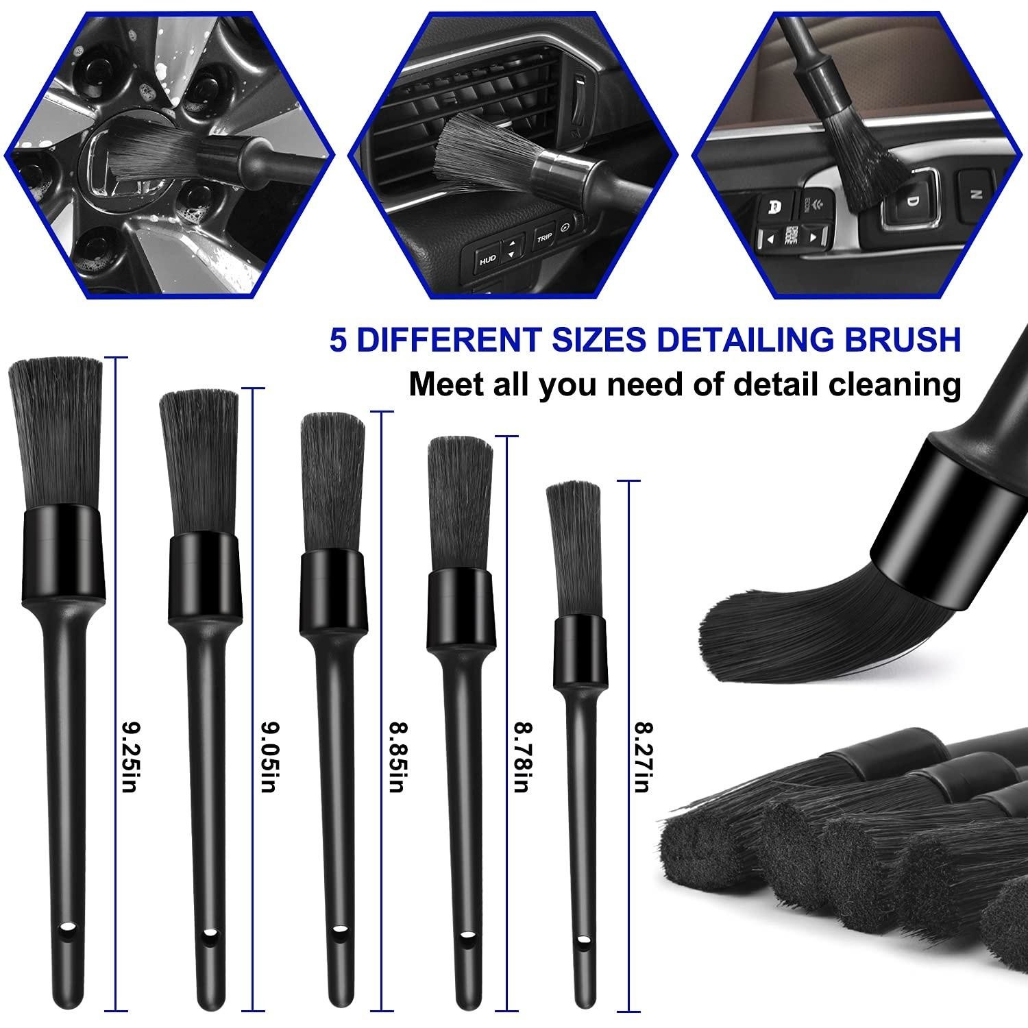 21 Pcs Car Cleaning Tools Kit Buffing Sponge Pads For Wheels Dashboard Interior