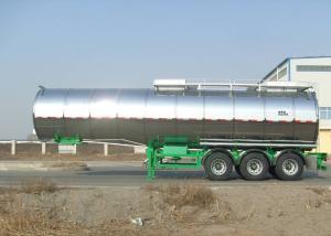 Quality Carbon Steel Insulated Tanker Trailers , Tri Axle Palm Oil Tank Semi Trailer wholesale