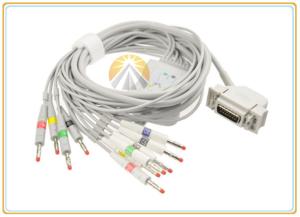Quality Siemens Hellige Bosch ECG Electrode Cable With 10 Leadwires Banana Gray Color wholesale