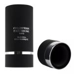 Flat Top Black Round Perfume Tube Packaging with EVA Insert Silver Stamping