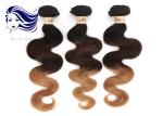 3 Tone Brazilian Ombre Color Hair / Ombre Colorful Hair 7A Grade