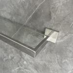 Wall Mount SUS304 Stainless Steel Bathroom Stand Satin Tempered Glass Shelf