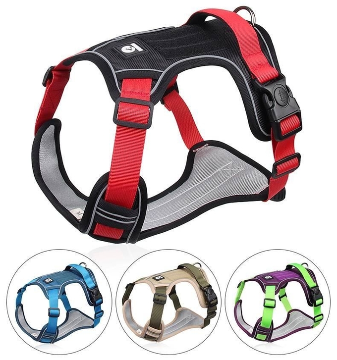 Reflective Dog Oxford Adjustable Straps Harness Vests For Safe Walking