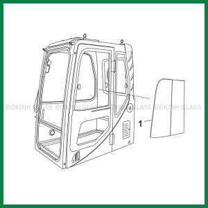 Quality DOOSAN KOBELCO Custom Windshield Glass OEM Left Slant Side Position NO.1 wholesale